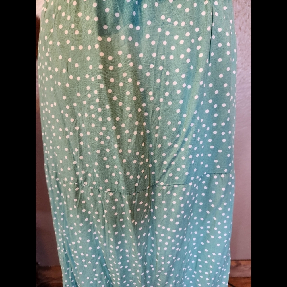 Ecowish Green Polka Dot Halter Dress Sz S - Picture 6 of 8